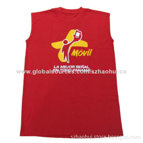 Men's Printed Cotton Vest, Breathable and Comfortable, Customized Orders Welcomed